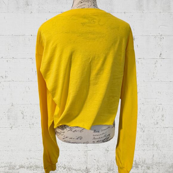 Disney Mickey Mouse Crop Tee, Long Sleeve Top Yellow NWOT, Size XL - Picture 3 of 5